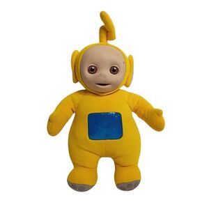 TELETUBBIES Laa Laa Plush Doll 14" Yellow Vintage EDEN Stuffed Toy Flocked Face